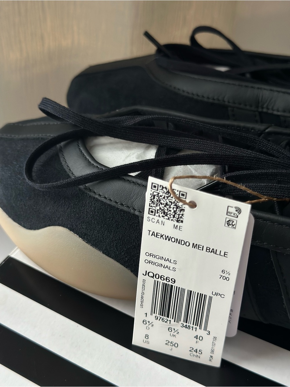 Adidas Taekwondo Mei Ballet W Flats Black Gum Sole Shoes Women’s Size 8 NWT - Picture 4 of 8